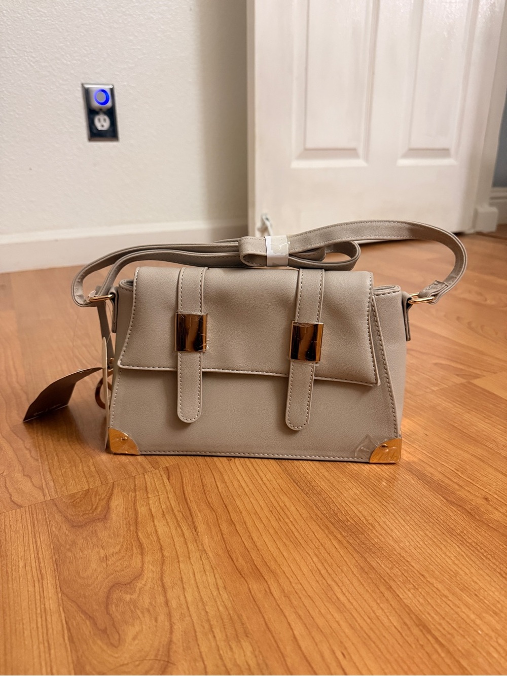 Yani J’adore Structured Crossbody Bag — Light Taupe